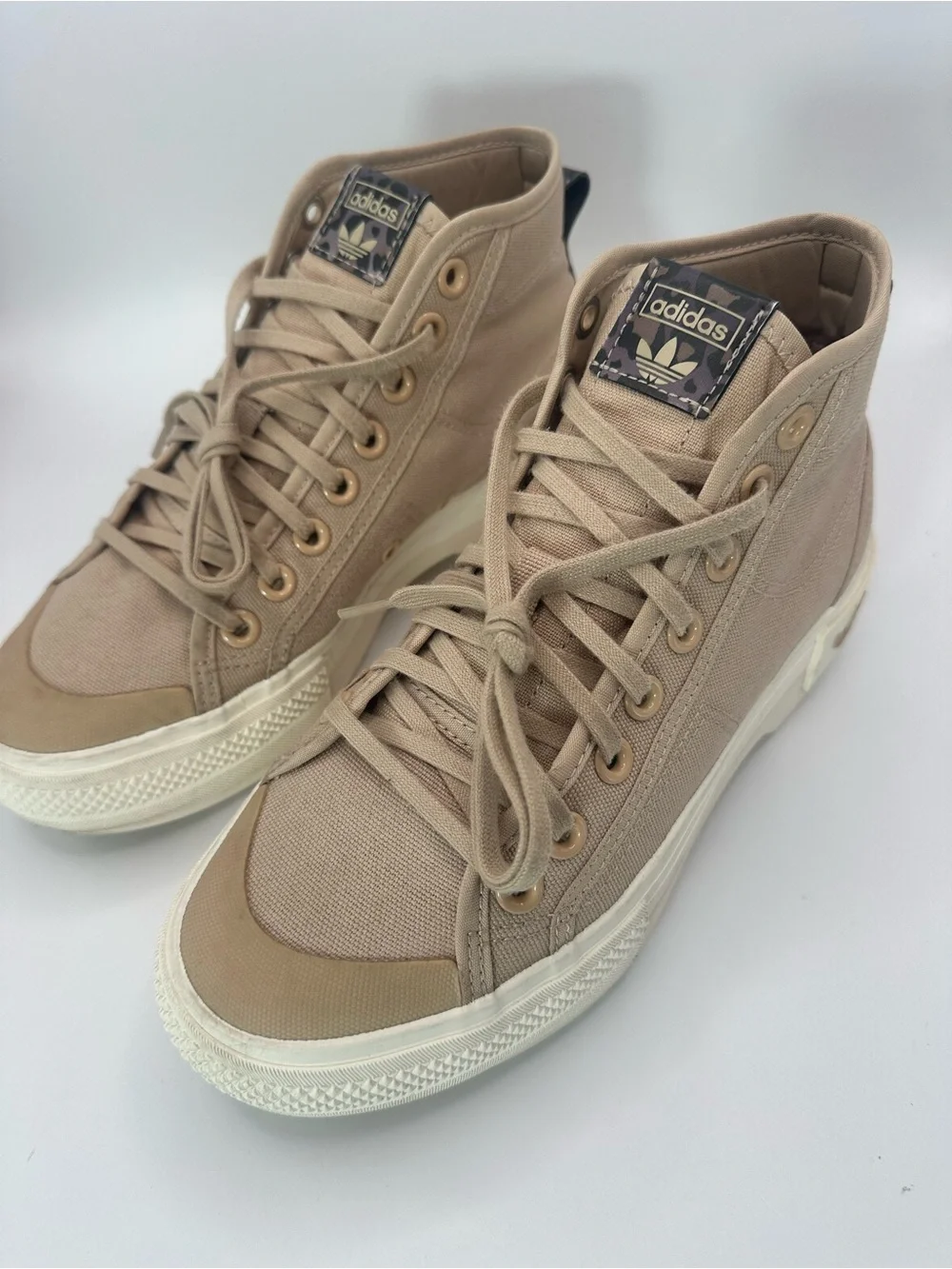 Adidas Women High-Top Sneakers in Beige/Tan